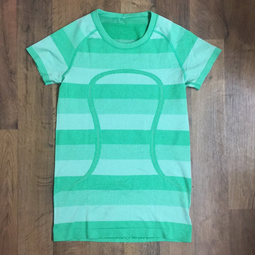 Lululemon striped workout spandex shirt